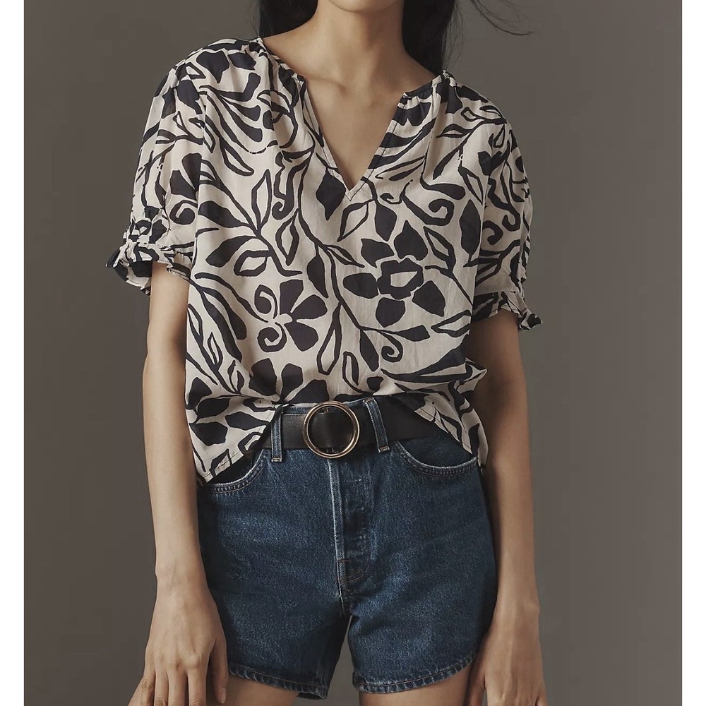 Velvet by Graham & Spencer Leslie Short-Sleeve Top Madrid Floral